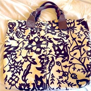 GAP Floral Black and Cream Tote Bag Y2K